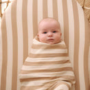 Fox & Fallow Organic Muslin Swaddle Wrap - Coffee Stripe