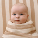 Fox & Fallow Organic Muslin Swaddle Wrap - Coffee Stripe