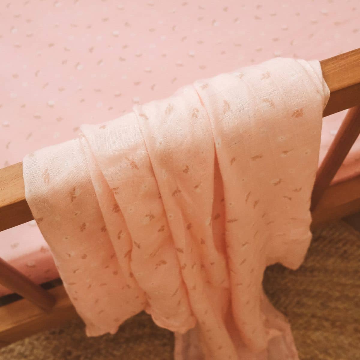 Fox & Fallow Organic Muslin Swaddle Wrap - Dusty Roses