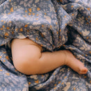 Fox & Fallow Organic Muslin Swaddle Wrap - Forest Friends Cornflower