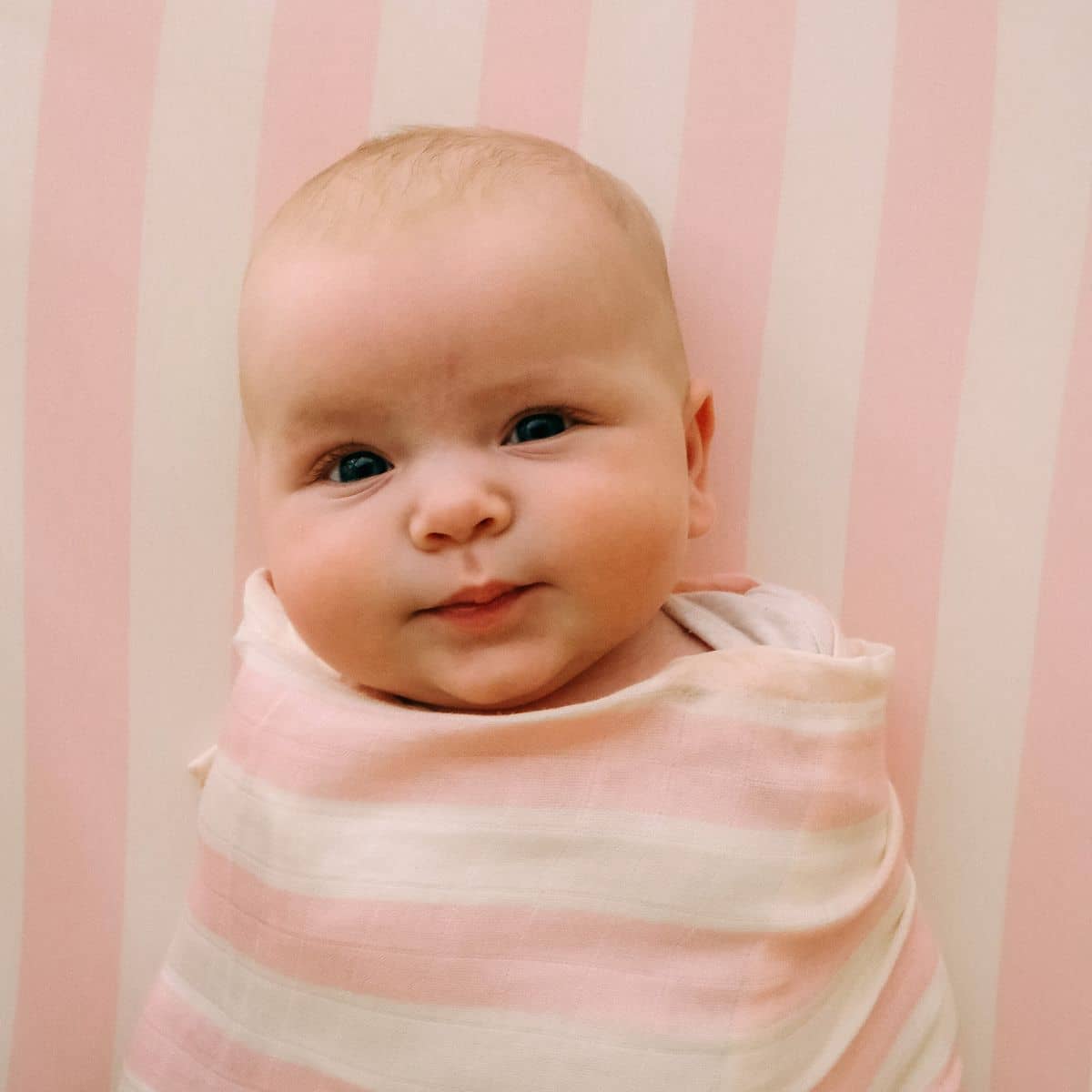 Fox & Fallow Organic Muslin Swaddle Wrap - Petal Stripe