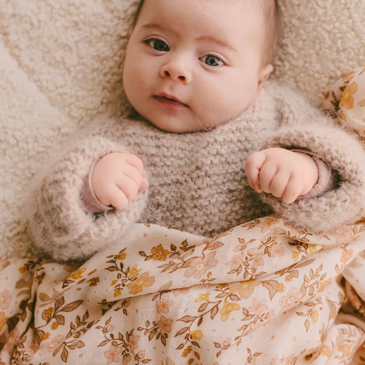 Fox & Fallow Organic Muslin Swaddle Wrap - Sweet Pea