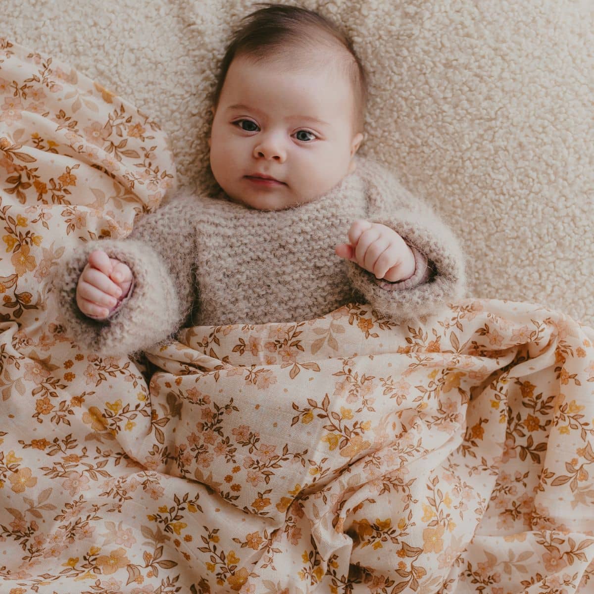 Fox & Fallow Organic Muslin Swaddle Wrap - Sweet Pea