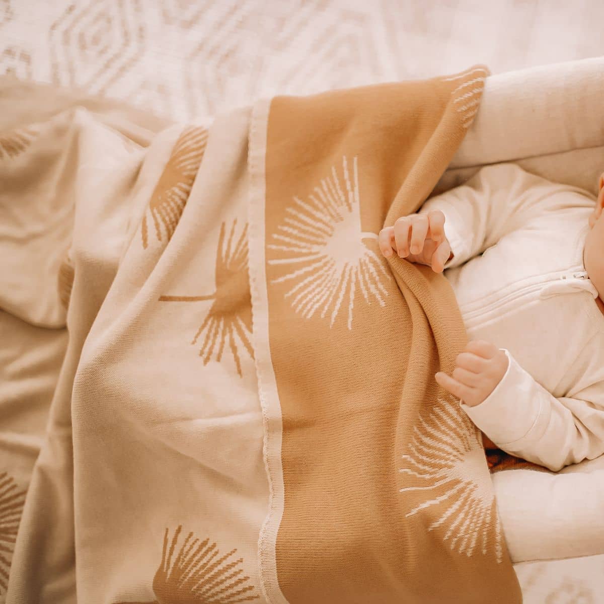 Fox & Fallow Reversible Knit Baby Blanket - Palmetto