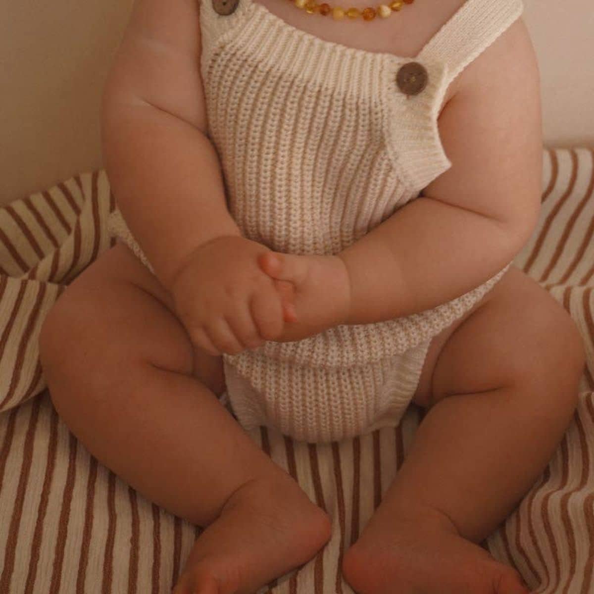Freckles the Label Chunky Button Romper - Oat
