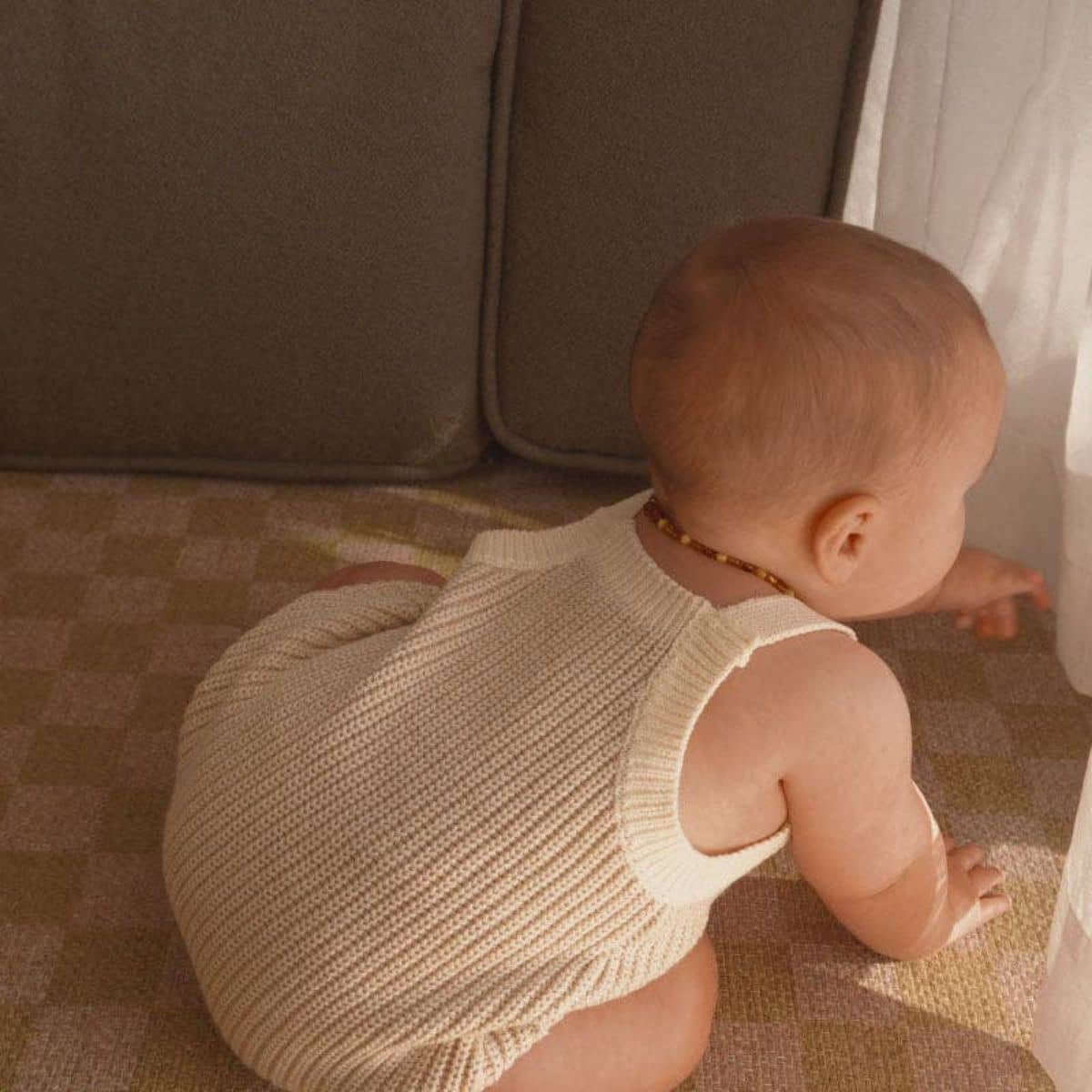 Freckles the Label Chunky Button Romper - Oat