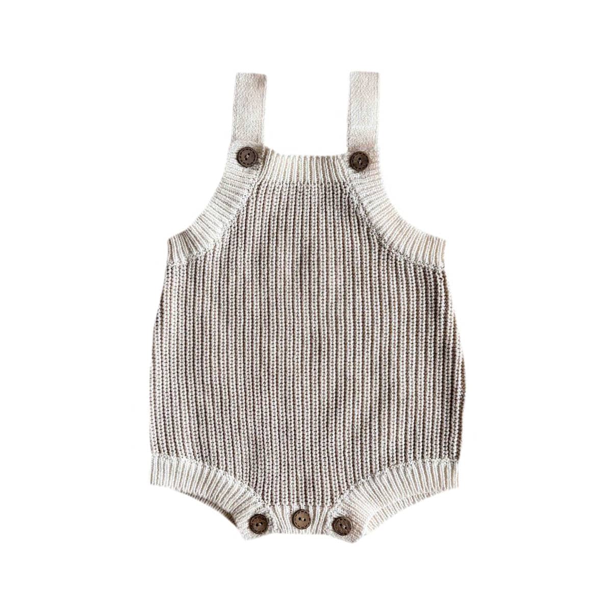 Freckles the Label Chunky Button Romper - Oat