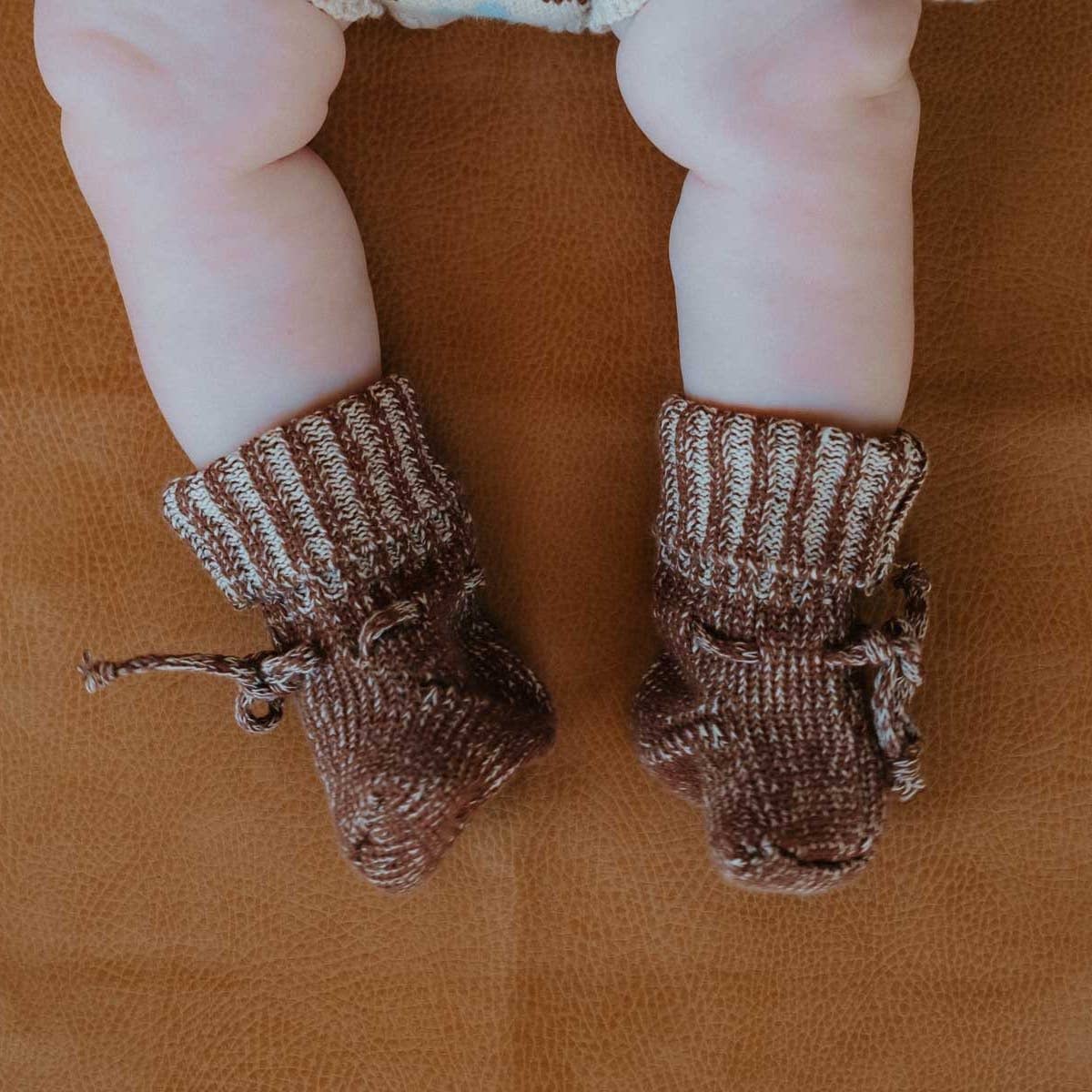 Freckles the Label Chunky Cotton Booties - Chocolate