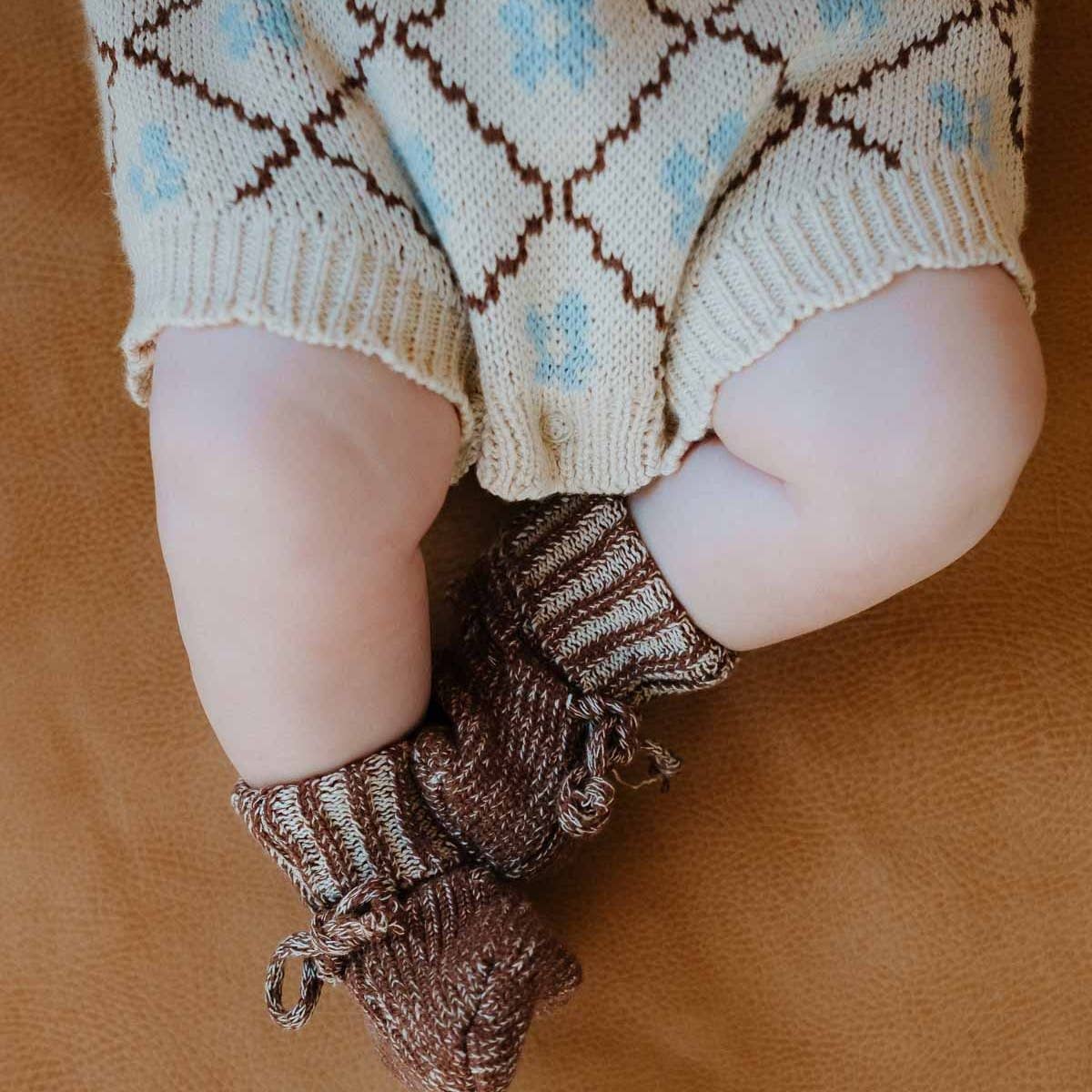 Freckles the Label Chunky Cotton Booties - Chocolate
