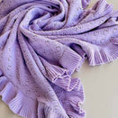 Freckles the Label Mila Pointelle Frill Blanket - Aster
