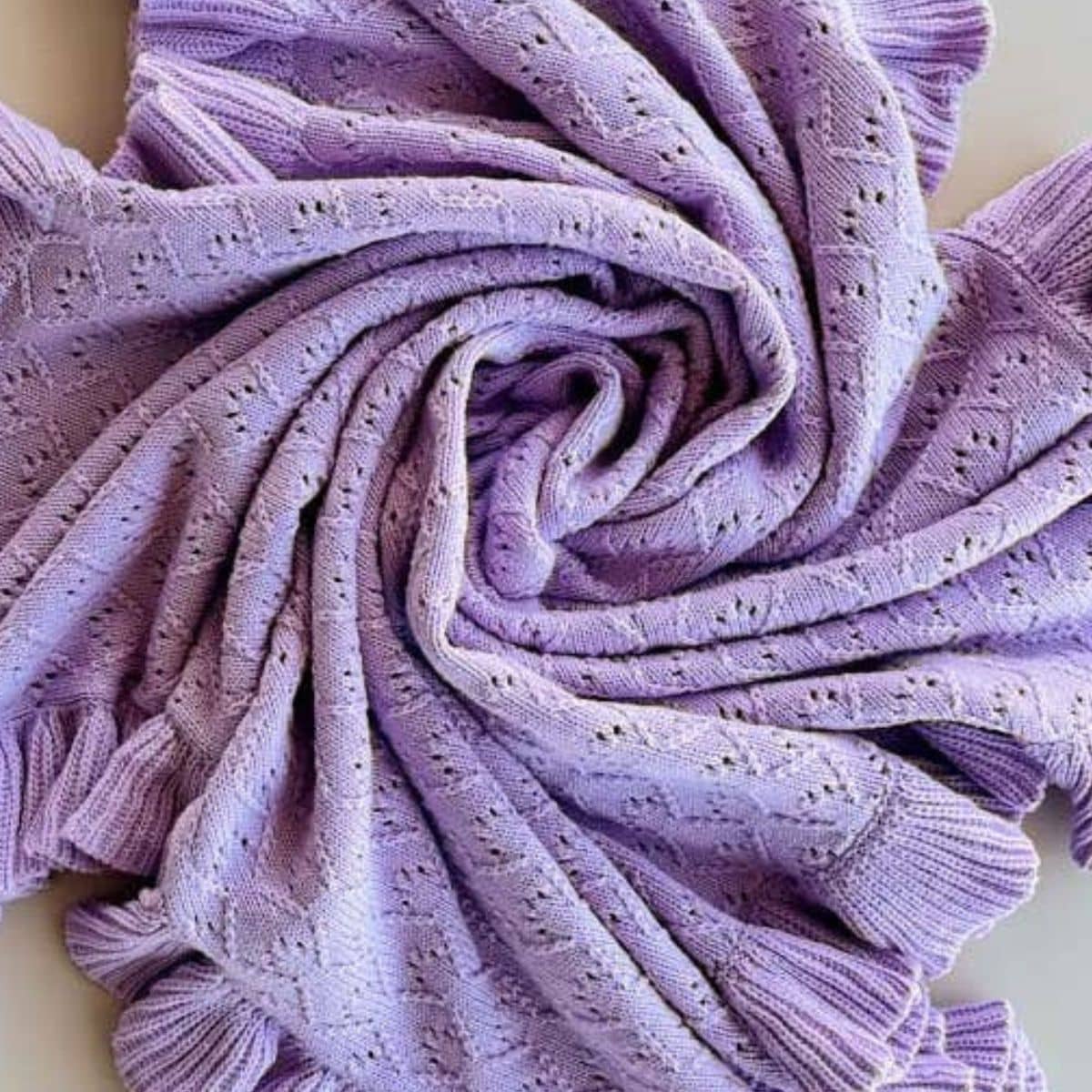 Freckles the Label Mila Pointelle Frill Blanket - Aster