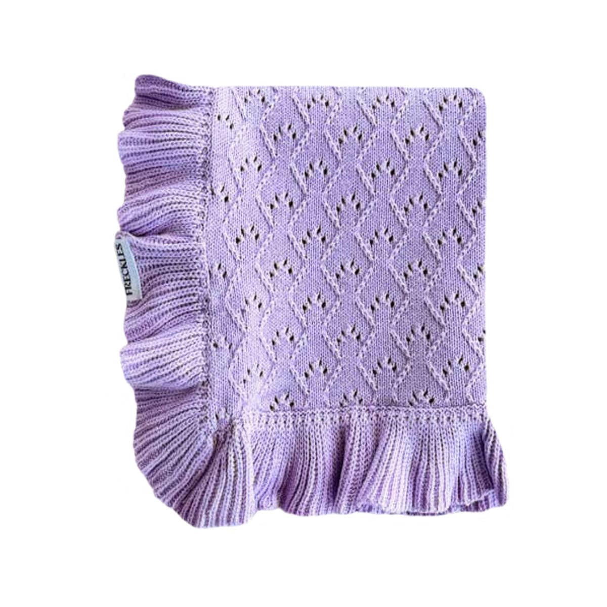 Freckles the Label Mila Pointelle Frill Blanket - Aster