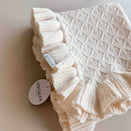 Freckles the Label Mila Pointelle Frill Blanket - Snow
