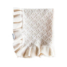Freckles the Label Mila Pointelle Frill Blanket - Snow
