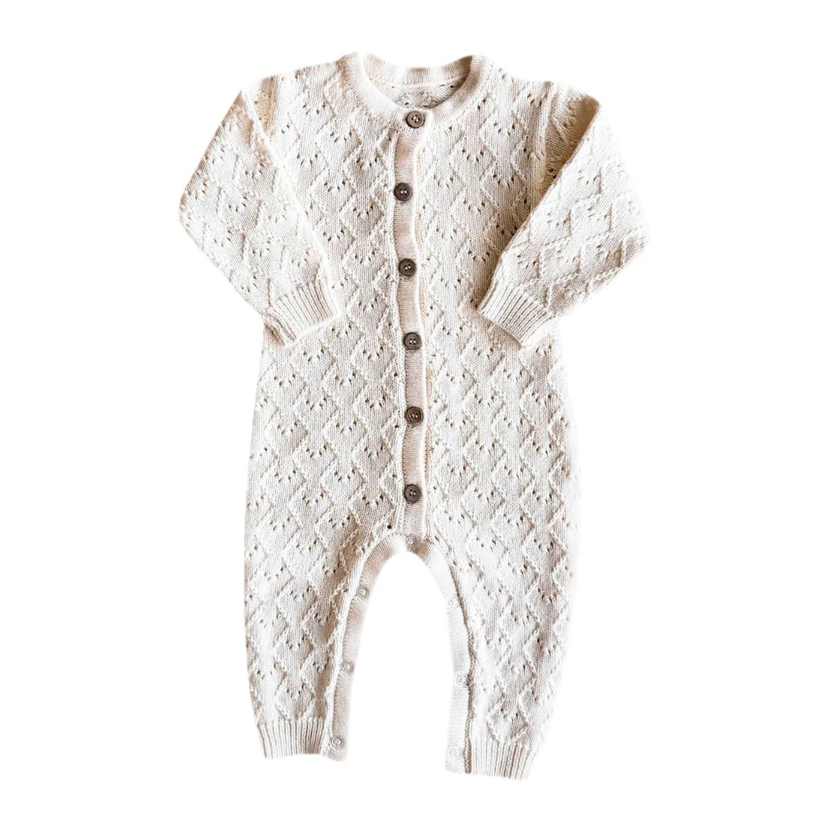 Freckles the Label Mila Pointelle Full Romper - Snow