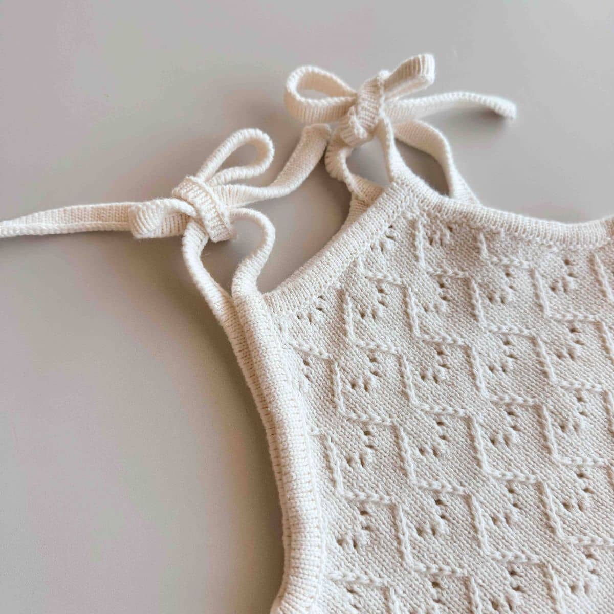 Freckles the Label Mila Pointelle Tie Romper - Snow