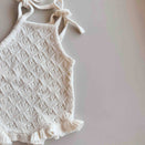 Freckles the Label Mila Pointelle Tie Romper - Snow