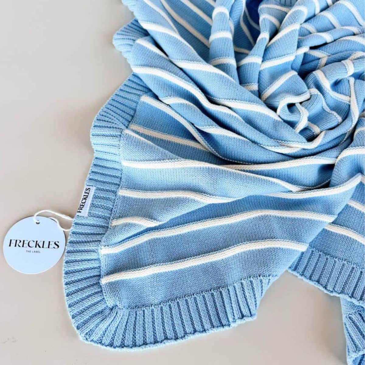 Freckles the Label Raised Stripe Blanket - Arctic