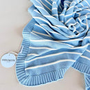 Freckles the Label Raised Stripe Blanket - Arctic