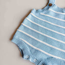 Freckles the Label Raised Stripe Button Romper - Arctic