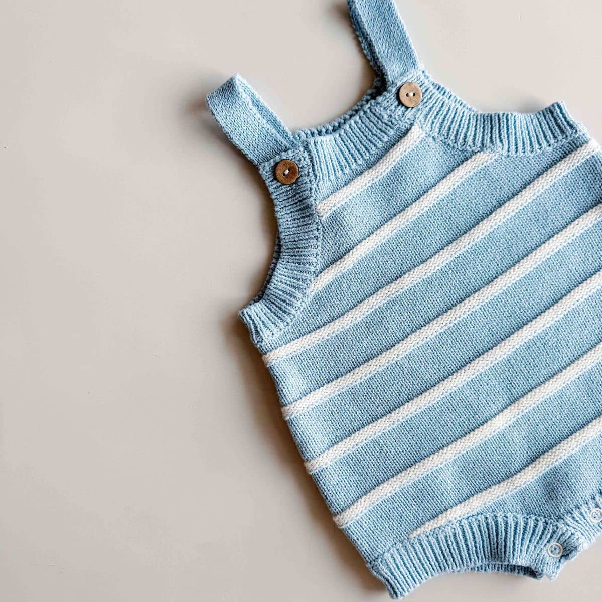 Freckles the Label Raised Stripe Button Romper - Arctic