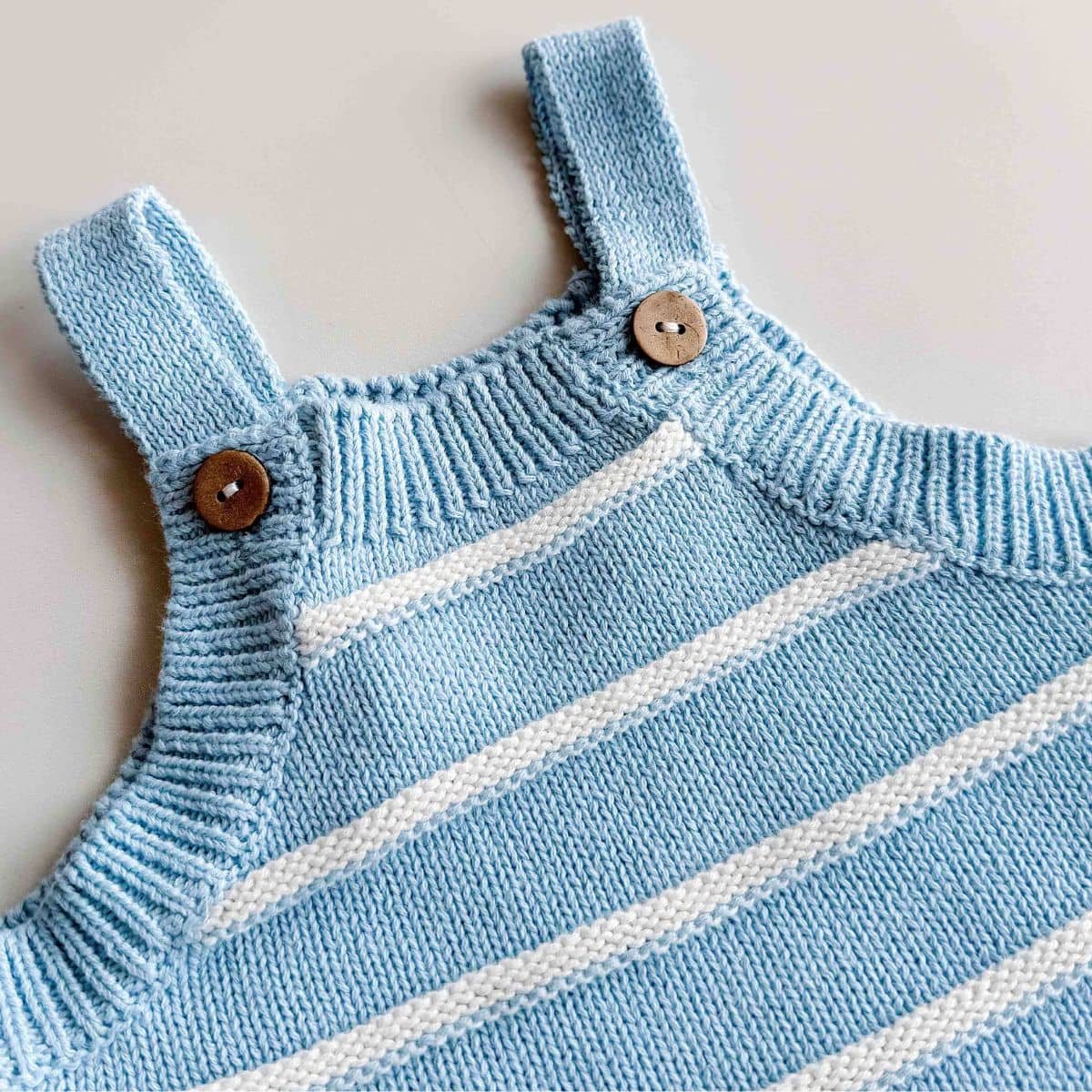 Freckles the Label Raised Stripe Button Romper - Arctic