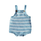 Freckles the Label Raised Stripe Button Romper - Arctic
