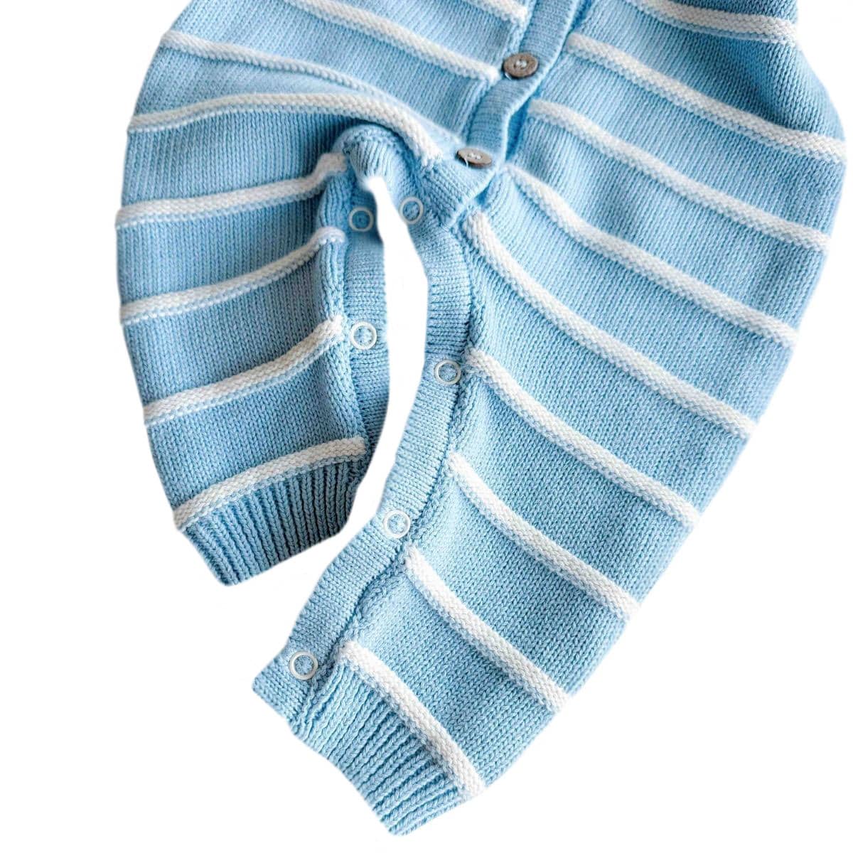 Freckles the Label Raised Stripe Full Romper - Arctic