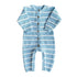 Freckles the Label Raised Stripe Full Romper - Arctic