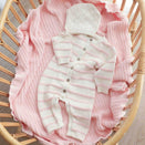 Freckles the Label Raised Stripe Full Romper - Sweetpea
