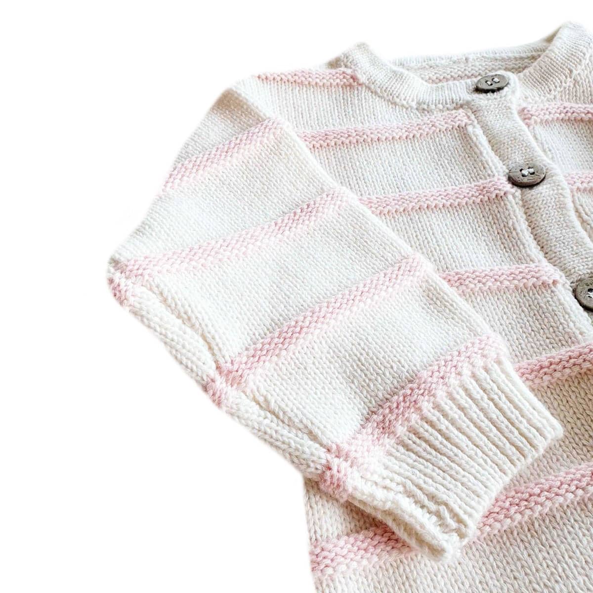 Freckles the Label Raised Stripe Full Romper - Sweetpea