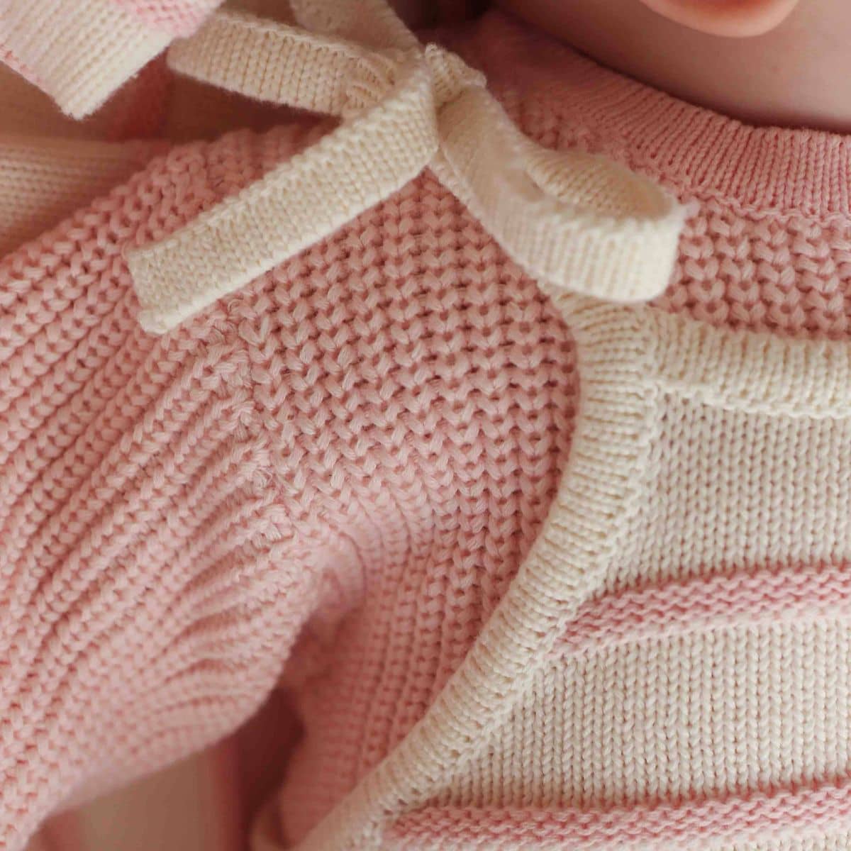 Freckles the Label Raised Stripe Tie Romper - Sweetpea