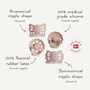 Frigg Baby's First Pacifier Four Pack - Blush Floral Heart