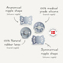 Frigg Baby's First Pacifier Four Pack - Powder Blue Moonlight Sailing