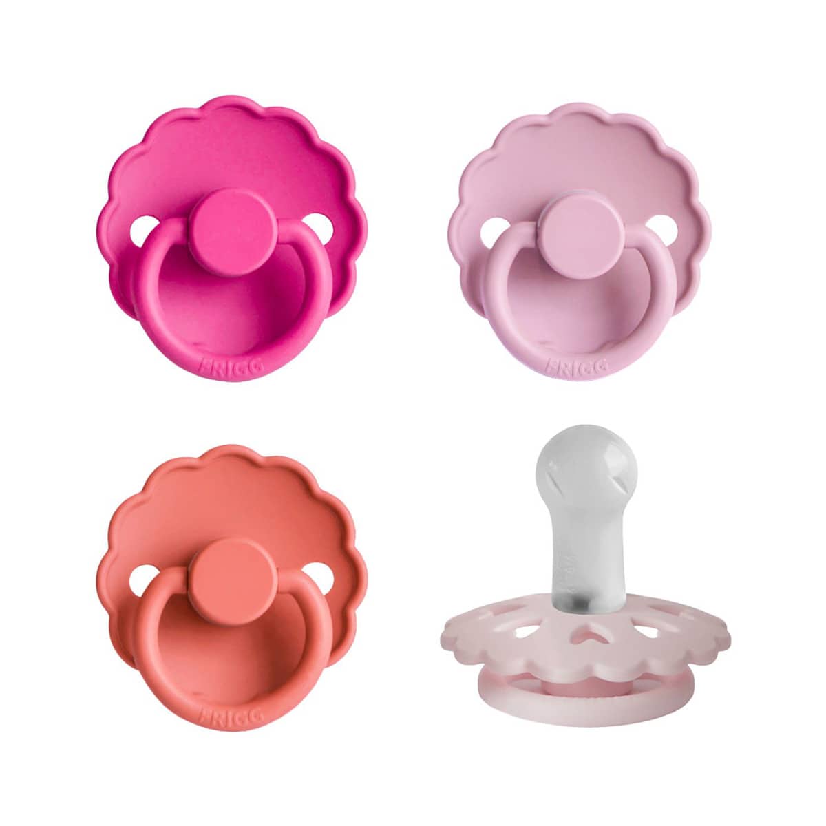 Frigg Multi Silicone Pacifier Pack - Rosy Romance
