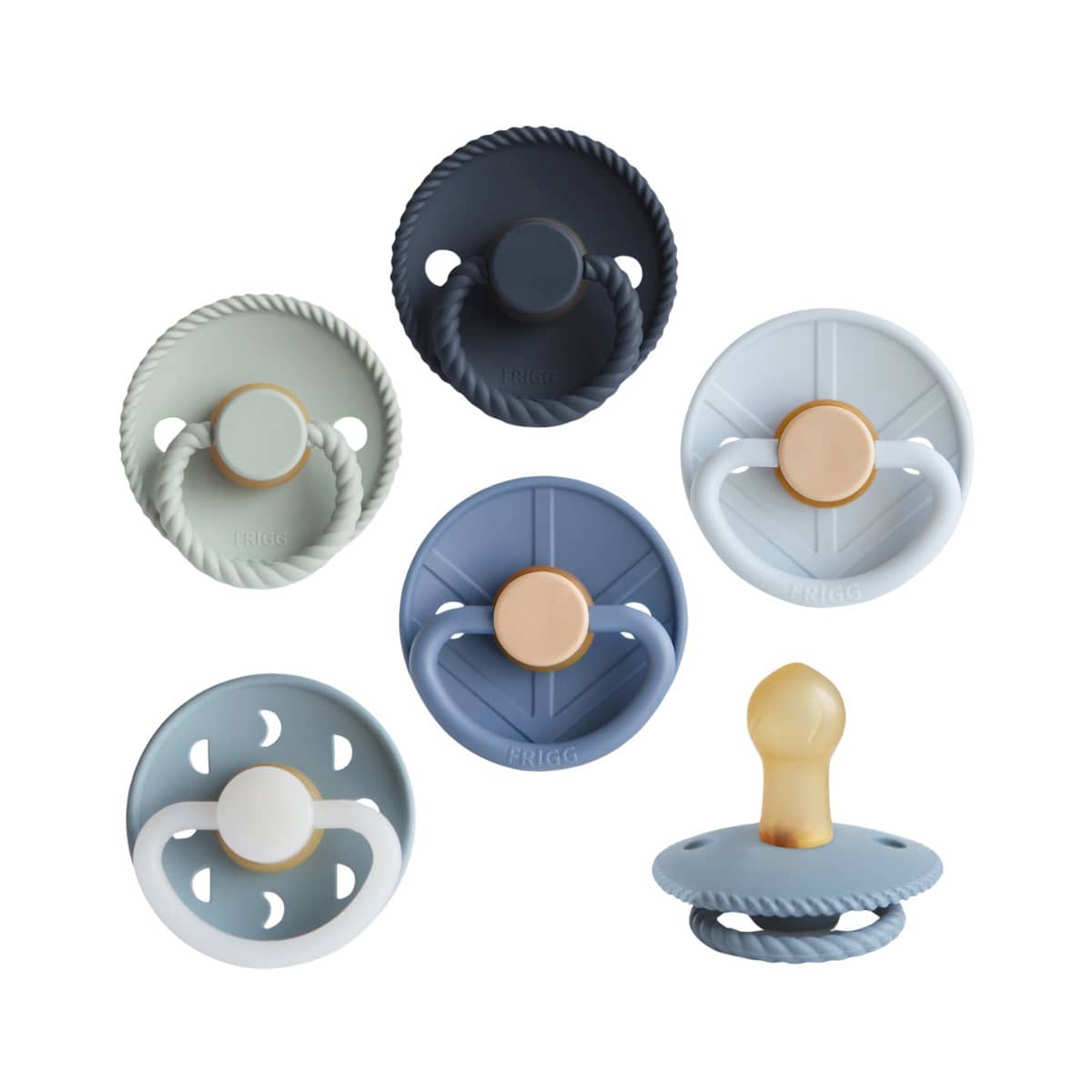Frigg Multi Pacifier Six Pack - Latex - Endless Sea