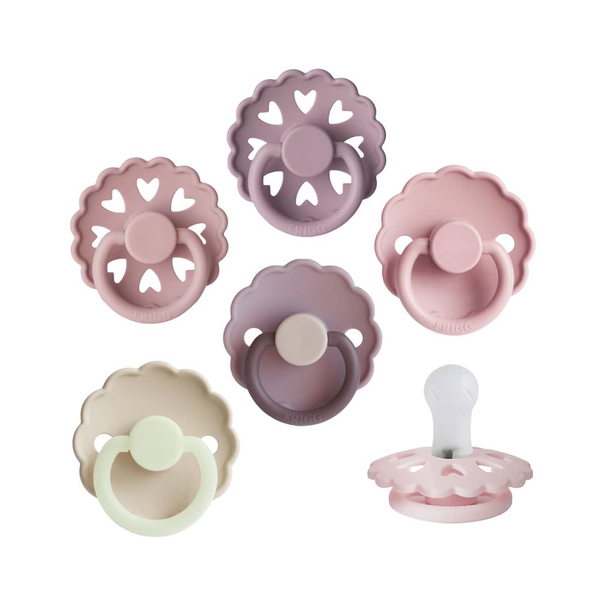 Frigg Multi Pacifier Six Pack - Silicone - Blooming Love