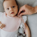 Gigi One Handed Baby Bib - Blush