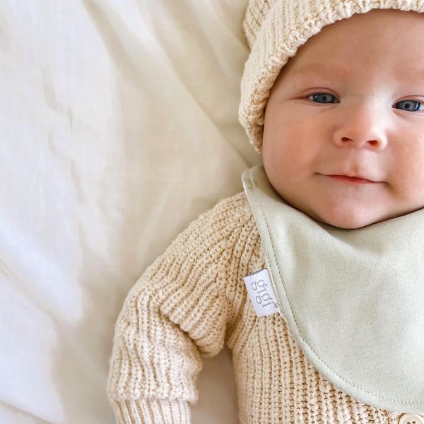 Gigi One Handed Baby Bib - Sage