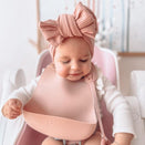 Gigi One Handed Silicone Bib - Blush
