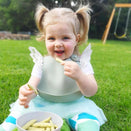 Gigi One Handed Silicone Bib - Sage