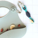 Gigi One Handed Silicone Bib - Sage