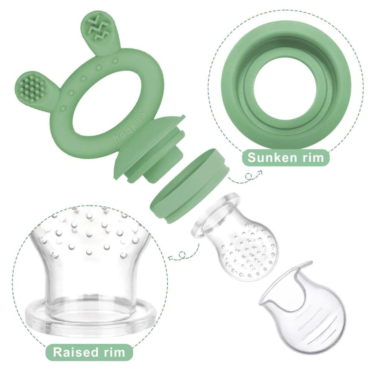 Haakaa Fresh Food Feeder and Cover Set - Sky Blue