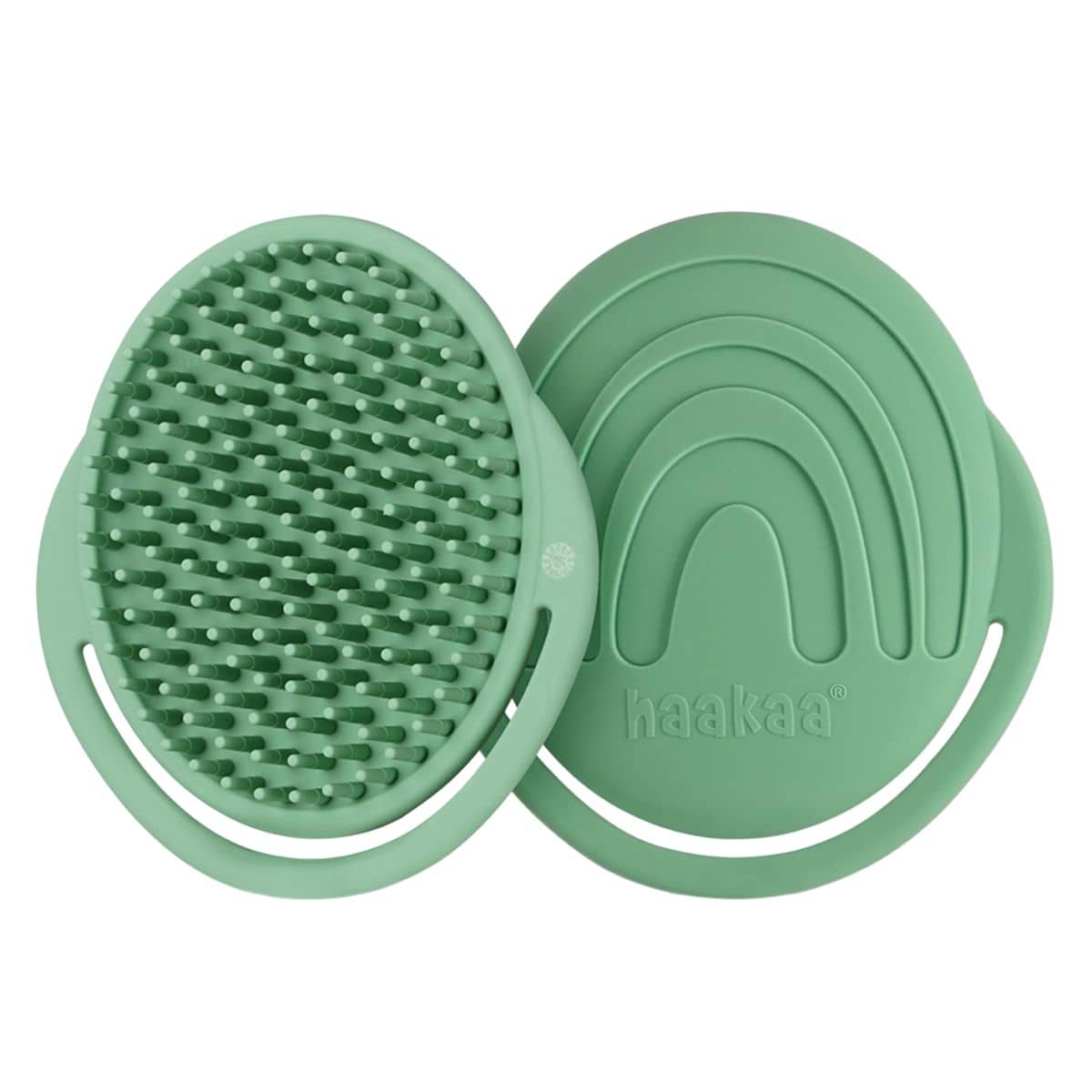 Haakaa Rainbow Silicone Shampoo Brush - Pea Green