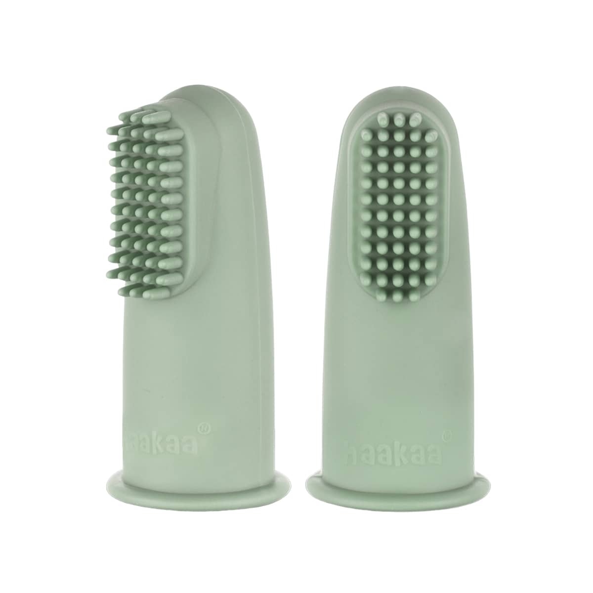 Haakaa Silicone Finger Toothbrushes - Pea Green
