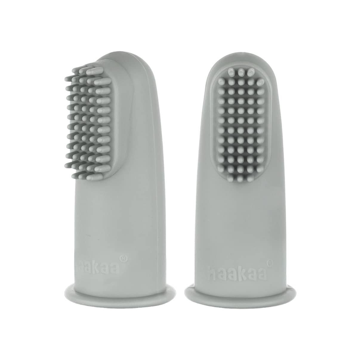 Haakaa Silicone Finger Toothbrushes - Suva Grey