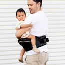 Hackerlily Hipsurfer - Hipseat Baby Carrier + Bum Bag - Black Vegan Leather