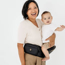 Hackerlily Hipsurfer - Hipseat Baby Carrier + Bum Bag - Black Vegan Leather