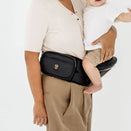 Hackerlily Hipsurfer - Hipseat Baby Carrier + Bum Bag - Black Vegan Leather