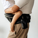 Hackerlily Hipsurfer - Hipseat Baby Carrier + Bum Bag - Black Vegan Leather